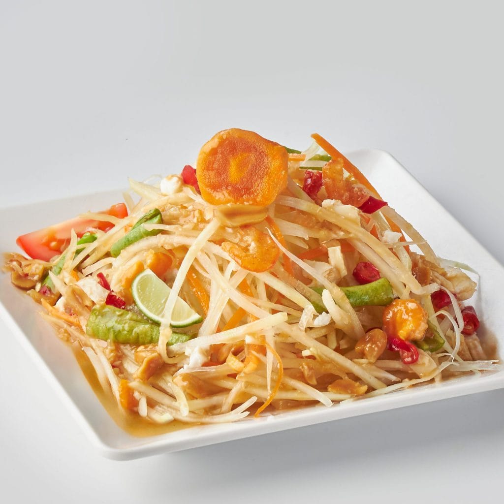 Papaya salad with salted egg